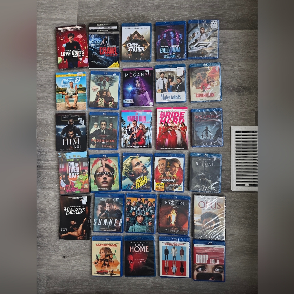 34 New Sealed Blu Ray DVD Movie LOT NEW RELEASES Popular